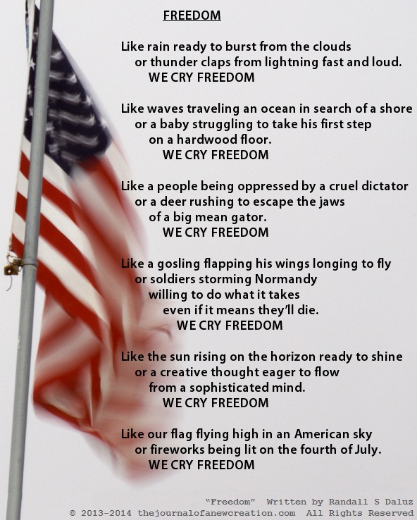 “Freedom” Written by Randall S Daluz © 2013-2014 thejournalofanewcreation.com  All Rights Reserved